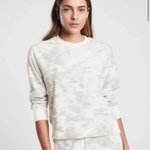 Athleta Farallon Print Inversion Light Grey Sweatshirt Size XS